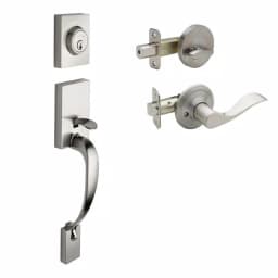 Copper Creek Colonial Handleset with Waverlie Lever Trim, Satin Stainless Steel thumbnail 1