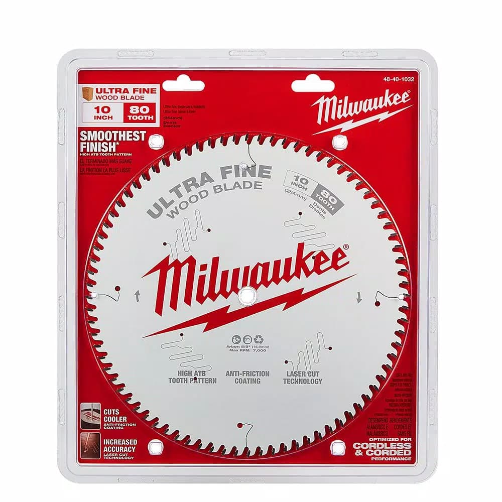 Milwaukee 10 in. 80-Tooth Ultra Fine Finish Circular Saw Blade
