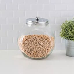 Unbranded 141 oz. Large Clear Glass Candy Jar with Stainless Steel Lid thumbnail 1