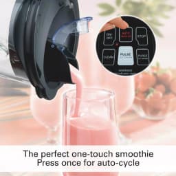 Hamilton Beach 40 oz. Smoothie Smart Blender, 2-Speed Black Glass Jar Blender thumbnail 4