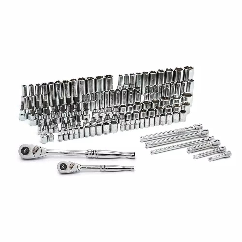 Husky 125-Piece Mechanics Tool Set with 144-Position 1/4 in. and 3/8 in. Drive Ratchets