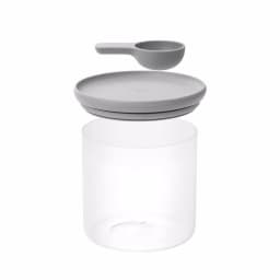 BergHOFF Leo 5 in. x 5 in. Gray Glass Food Container with Measuring Spoon thumbnail 1