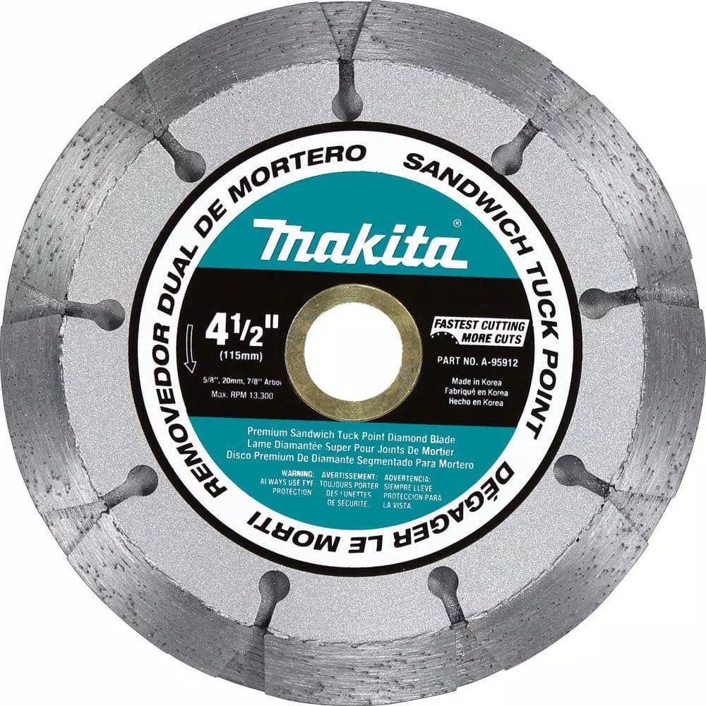 Makita 4-1/2 in. Dual Sandwich Diamond Tuck Point Blade for Mortar Removal