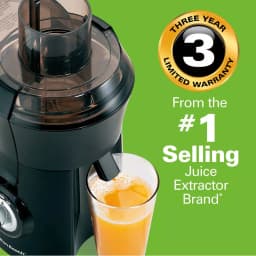 Hamilton Beach Big Mouth 800-Watt Centrifugal Juice Extractor, 3-in Feed Chute, Black thumbnail 4