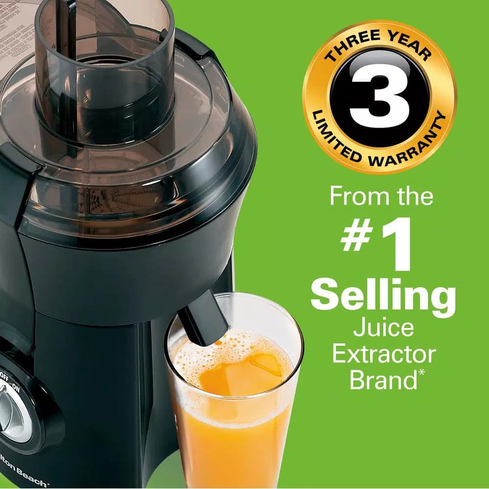 Hamilton Beach Big Mouth 800-Watt Centrifugal Juice Extractor, 3-in Feed Chute, Black