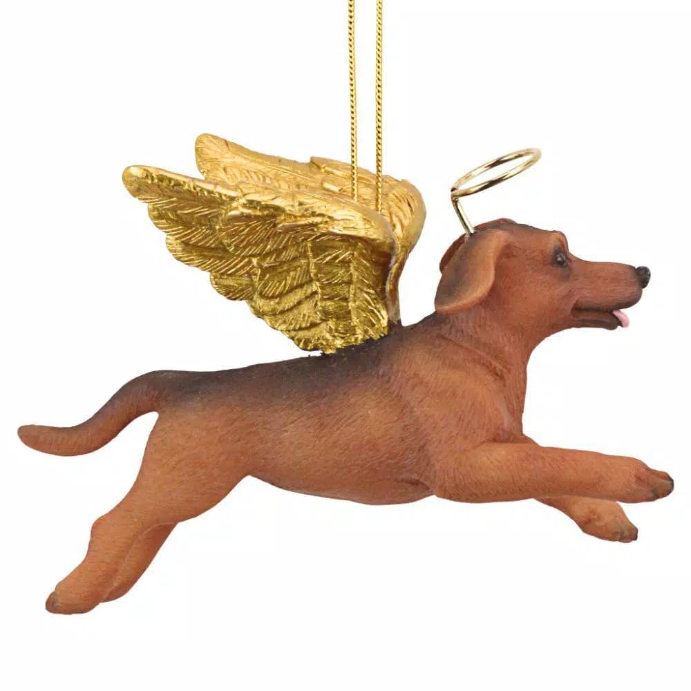 Design Toscano Dachshund Angel Dog Christmas Ornament, Hand-Painted Resin
