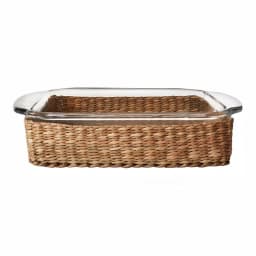 Libbey Baker's Basics 8 in. x 8 in. Glass Bake Dish with Removable Seagrass Basket, 2-Piece Set thumbnail 2
