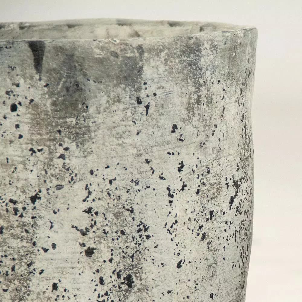 Zentique Asymmetrical Distressed Grey Cement Decorative Table Vase