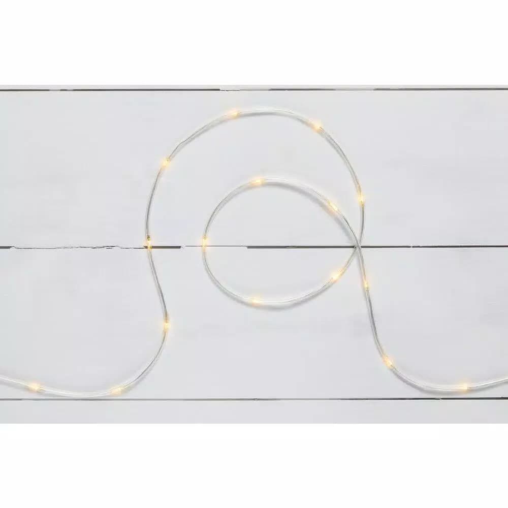 Home Accents Holiday Holiday Showtime 26 ft. 100-Light LED Warm White Micro Dot Rope Light, Battery Operated