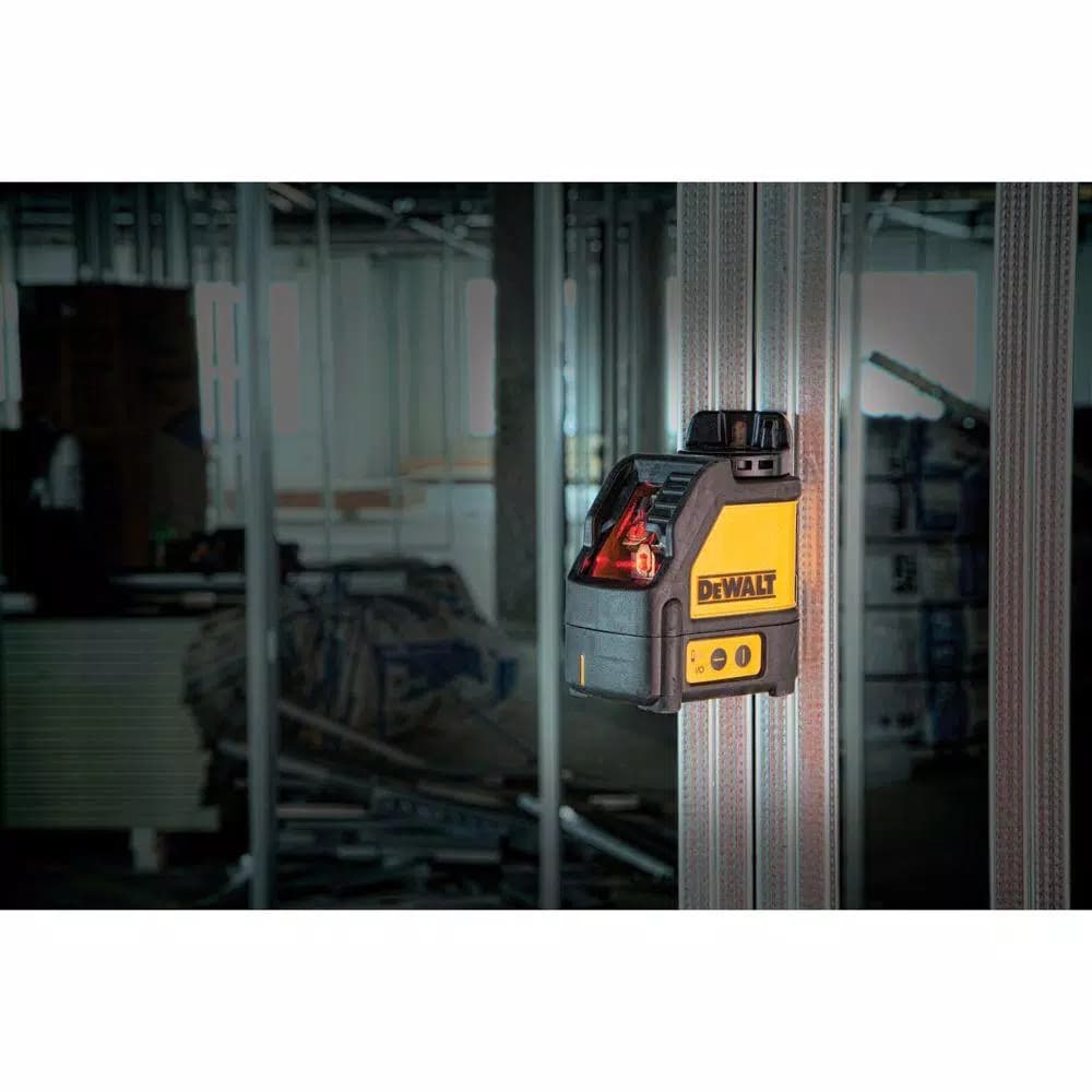 DEWALT DW088K Red Self-Leveling Cross-Line Laser Level with Case and Batteries