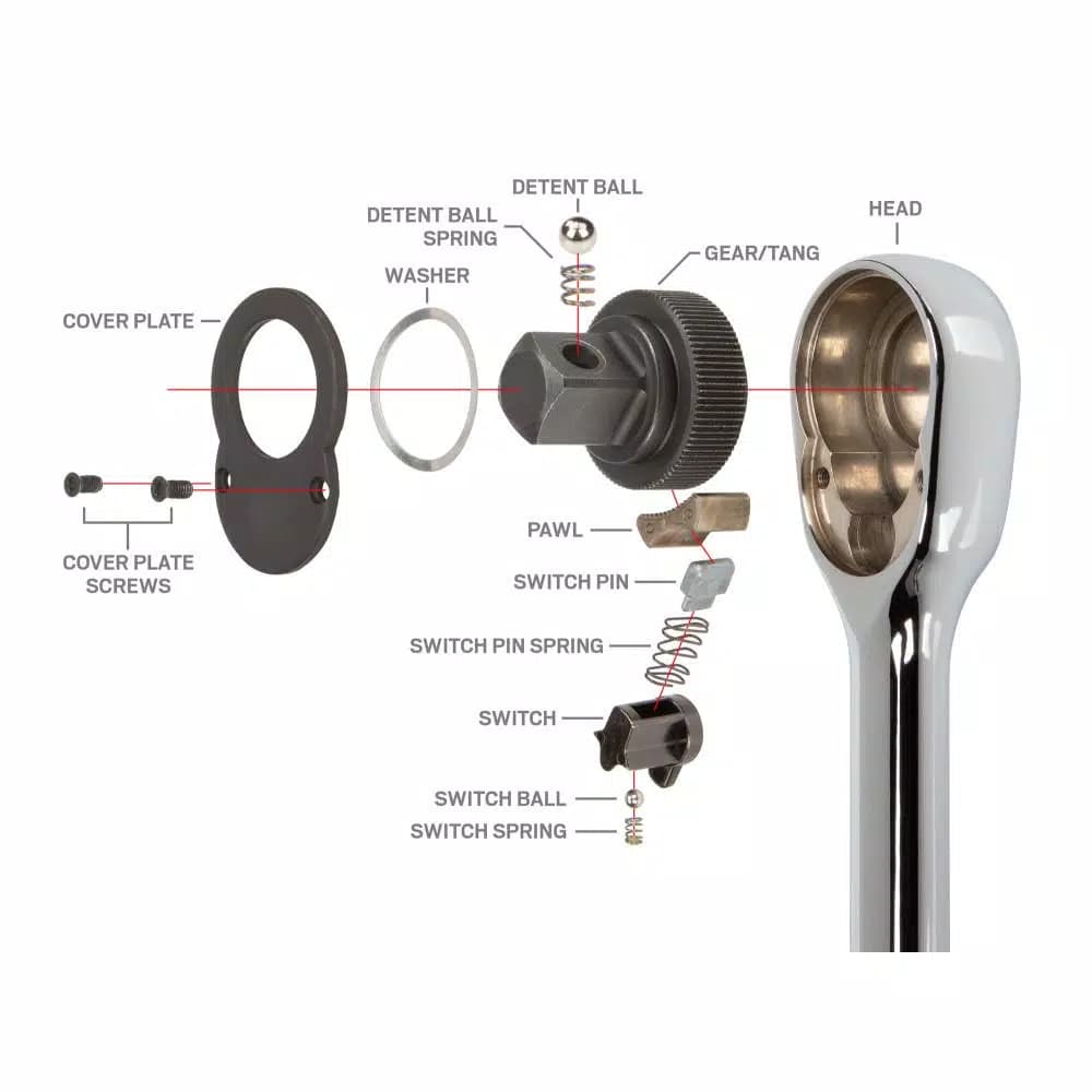 Tekton 1/2 Inch Drive x 24 Inch Extra Long Ratchet, 90-Tooth Ultra-Compact Head