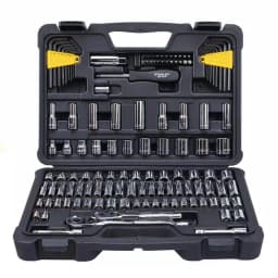 Stanley 123-Piece Socket Set with Ratchets, 3/8 in. and 1/4 in. Drive, Metric and SAE thumbnail 2
