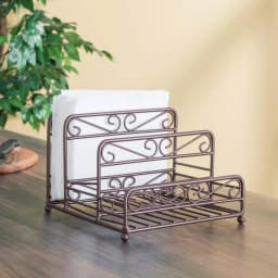Home Basics Bronze Coated Steel Condiment Server Caddy with Spiral Design, 3 Compartments thumbnail 5