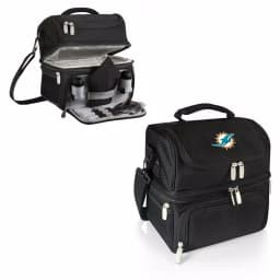 ONIVA Pranzo Miami Dolphins Black Insulated Lunch Bag with Cutlery Set thumbnail 2