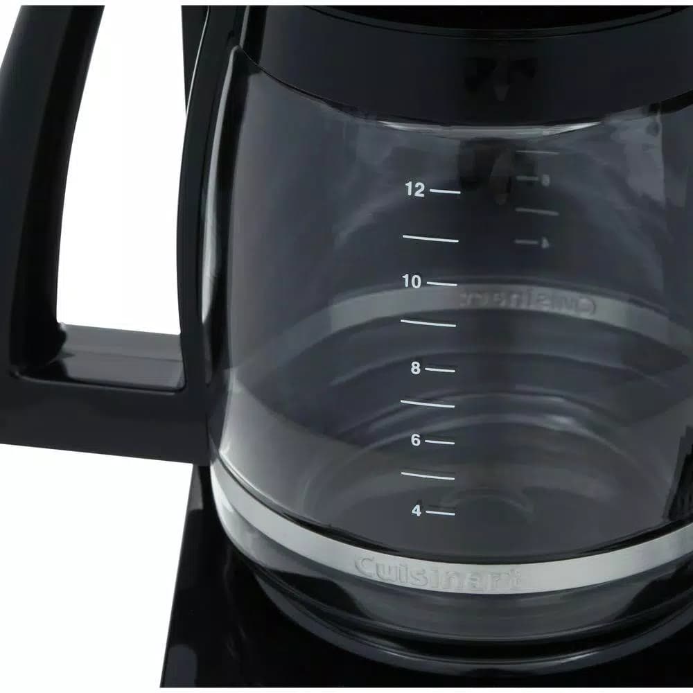 Cuisinart COFFEE PLUS 12-Cup Black Drip Coffee Maker with Programmable Timer and Hot Water System