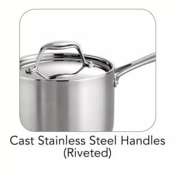 Tramontina 2 Qt Tri-Ply Clad Stainless Steel Sauce Pan with Lid thumbnail 3