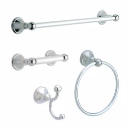 Delta Crestfield 18 in. Chrome Towel Bar, Modern Zinc Die Cast Single Towel Bar thumbnail 5