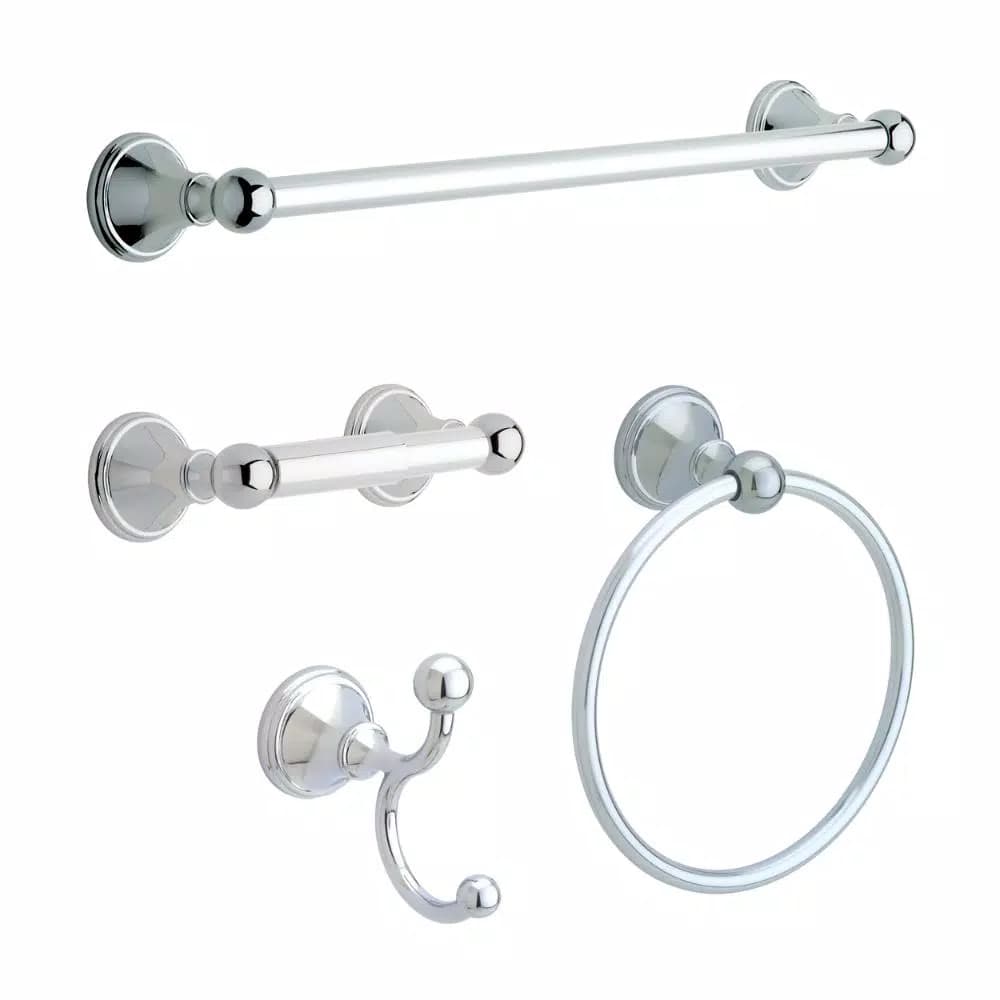 Delta Crestfield 18 in. Chrome Towel Bar, Modern Zinc Die Cast Single Towel Bar