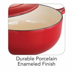 Tramontina Gourmet 3 Qt. Enameled Cast Iron Saucier with Lid, Gradated Red thumbnail 4