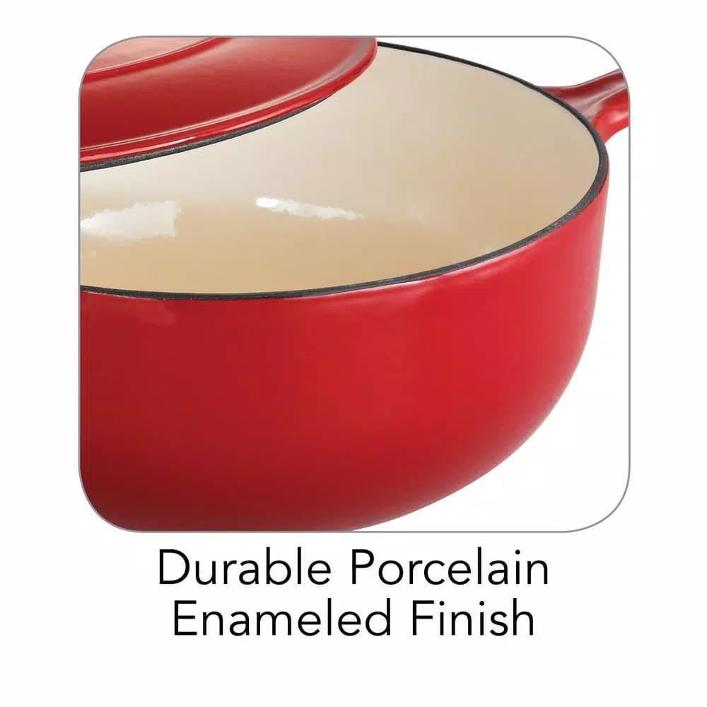 Tramontina Gourmet 3 Qt. Enameled Cast Iron Saucier with Lid, Gradated Red