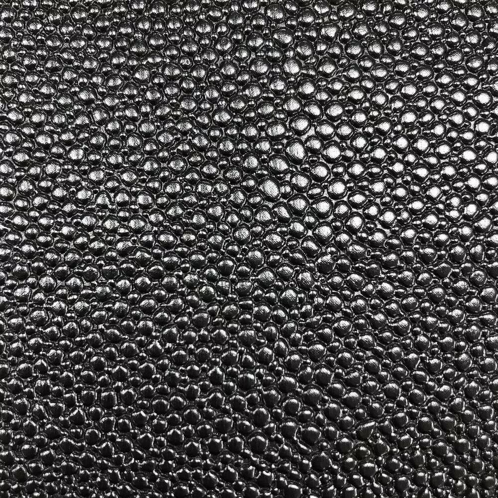 Unbranded Large 48x48 Square Black Faux Shagreen Modern Accent Mirror with Hooks