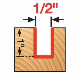Diablo 1/2 in. x 1 in. Carbide Straight Router Bit with 1/4 in. Shank thumbnail 2