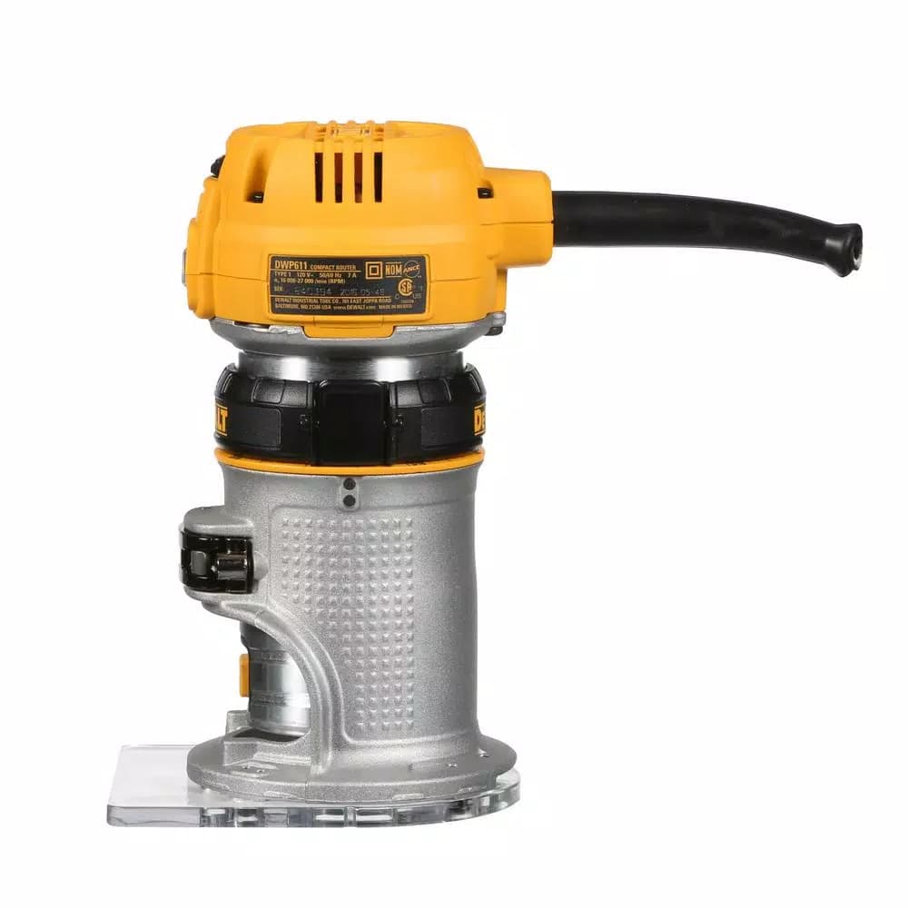 DEWALT 1.25 HP 7 Amp Variable Speed Compact Corded Router with Dual LEDs