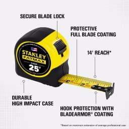 STANLEY FATMAX 25 ft. Tape Measure with 14 ft. Standout and BladeArmor thumbnail 2