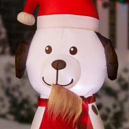 Home Accents Holiday Airblown Inflatables Puppy Pals Christmas Inflatable with Stockings, 7.5 ft. W x 3.74 ft. H thumbnail 3