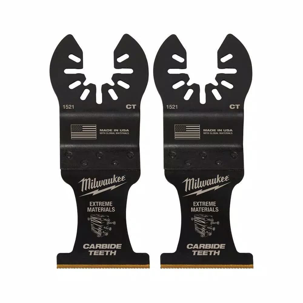 Milwaukee 1-3/8 in. Carbide Universal Fit Extreme Wood/Metal Oscillating Multi-Tool Blade (2-Pack)