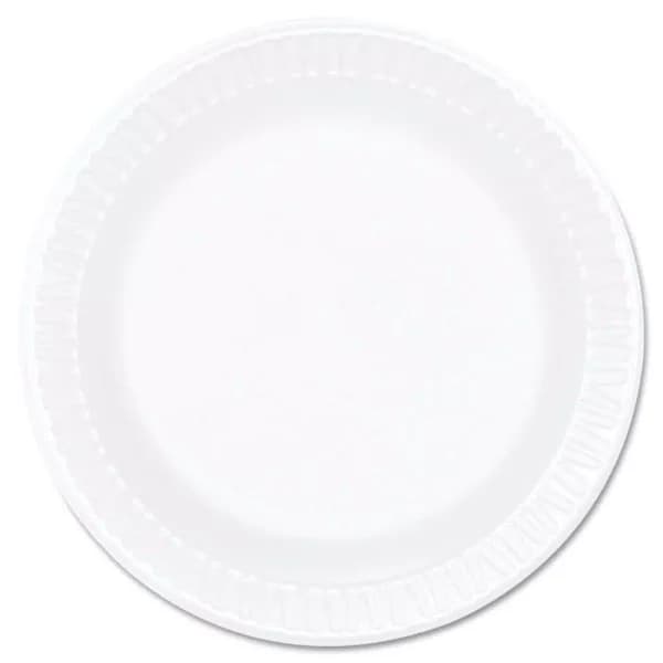 DART Concorde 6 in. White Foam Plastic Plates, Non-Laminated, 1000 Count Case
