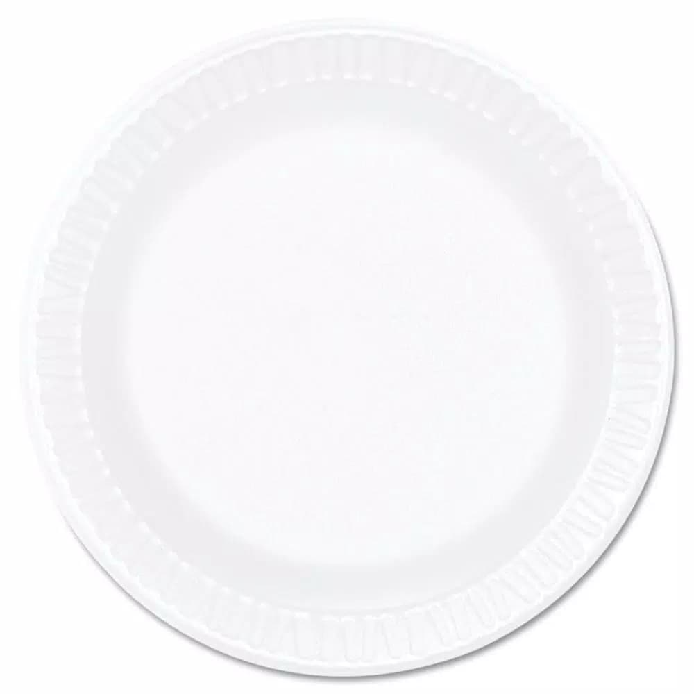 DART Concorde 6 in. White Foam Plastic Plates, Non-Laminated, 1000 Count Case