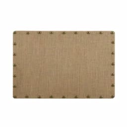 Unbranded Burlap Covered Cork Memo Board with Antique Bronze Nailhead Trim, 24 x 36 in. thumbnail 1