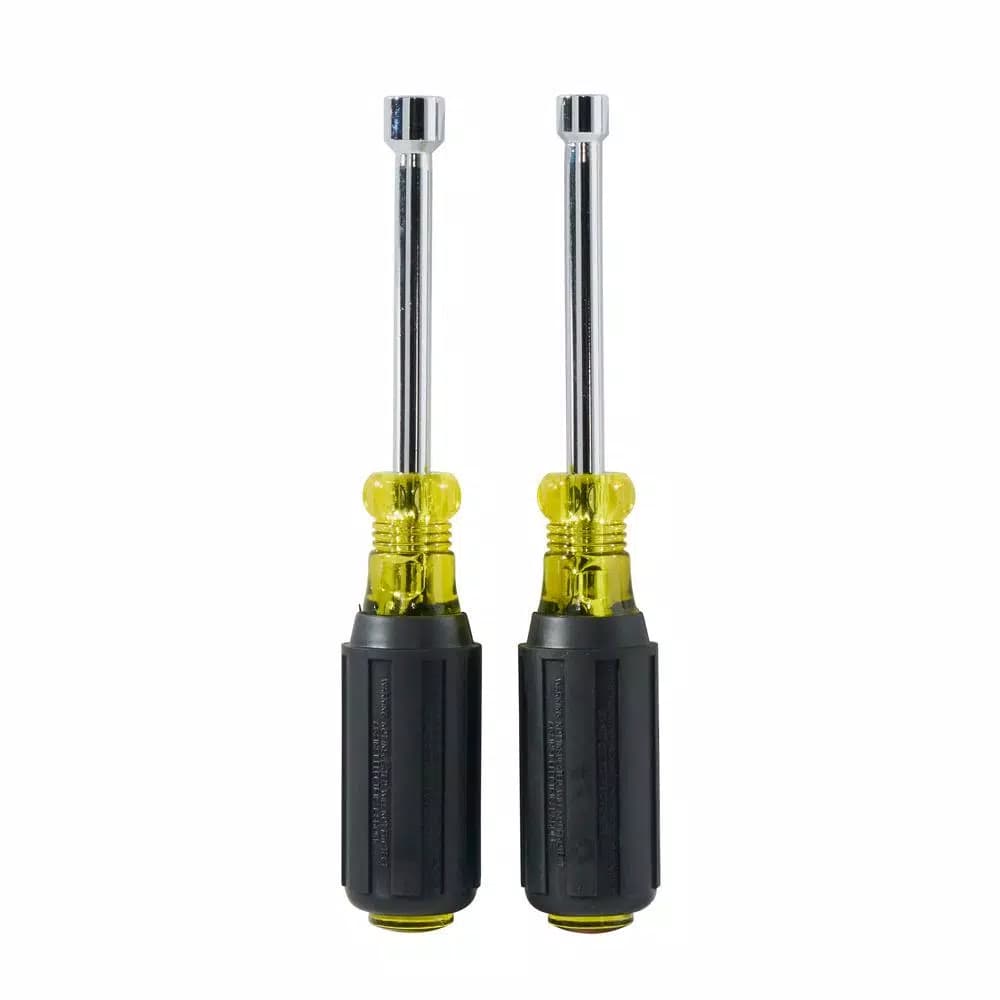 Klein Tools 2-Piece Magnetic Nut Driver Set with 3 in. Hollow Shafts and Cushion Grip Handles