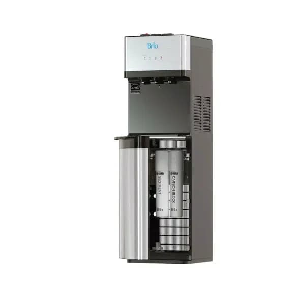 Brio Tri-Temp 2-Stage Bottleless Water Cooler with UV Self-Cleaning and Filtration, Stainless Steel