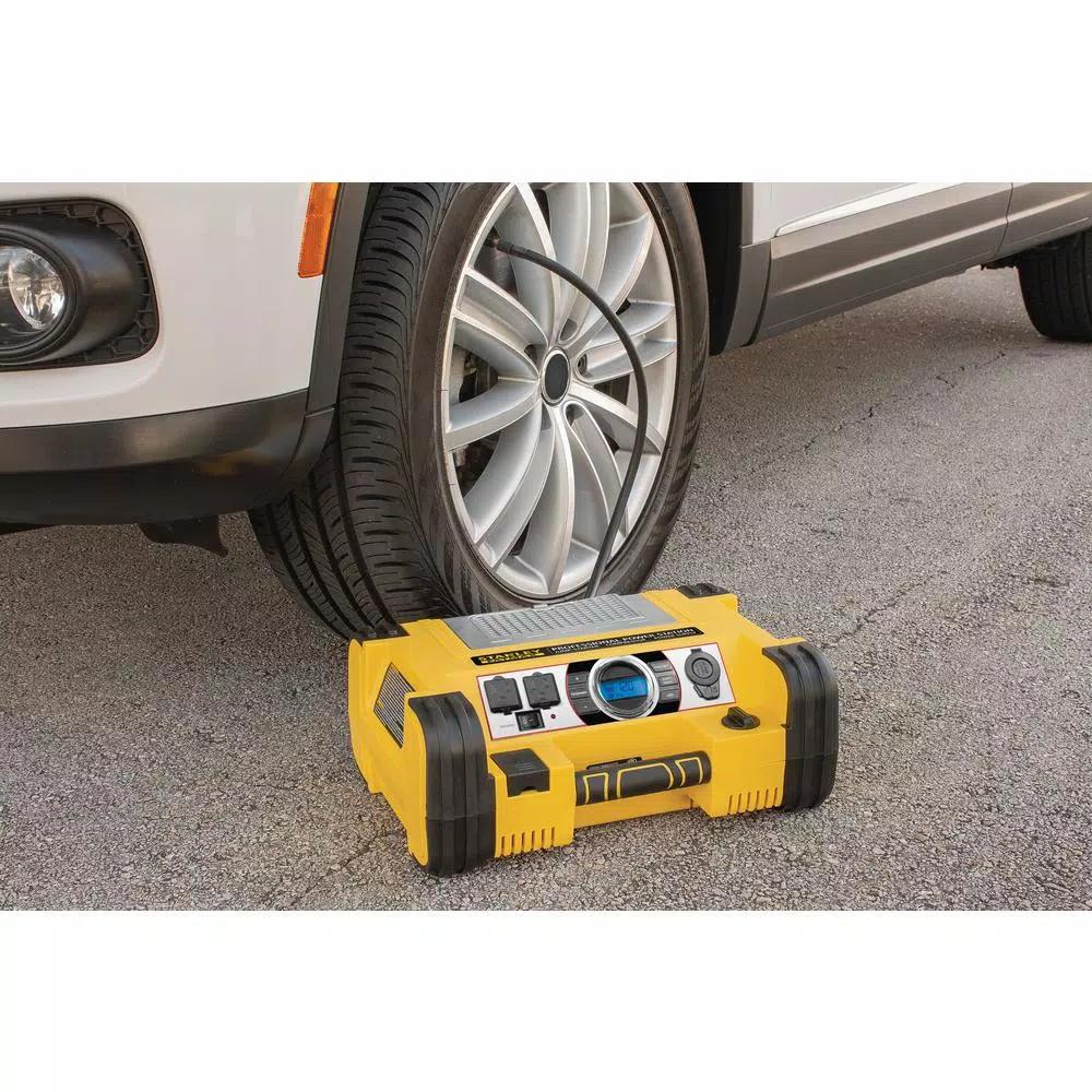 Stanley PPRH7DS Professional Power Station: 1400 Peak Amp Jump Starter, 500W Inverter & 120 PSI Air Compressor