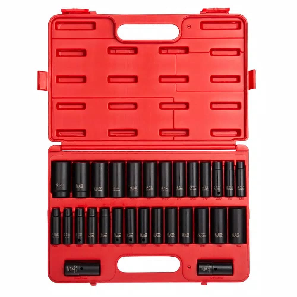 SUNEX TOOLS Sunex 5153DD 1/2 in. Drive 29-Piece Metric Double Deep Impact Socket Set