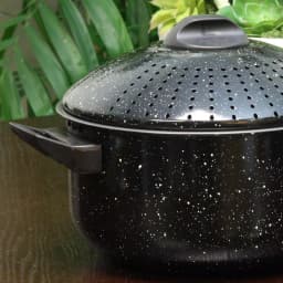 Gibson Home Casselman 4-Piece Steel Nonstick Pasta Pot Set, Black Speckle thumbnail 2