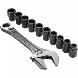 Crescent 11-Piece 3/8 in. Drive Pass-Thru Adjustable Wrench Set with Universal Sockets thumbnail 10