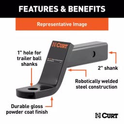 CURT Class 3 Ball Mount, 2" Receiver, 6" Drop or 4" Rise, 7500 lbs Capacity thumbnail 4