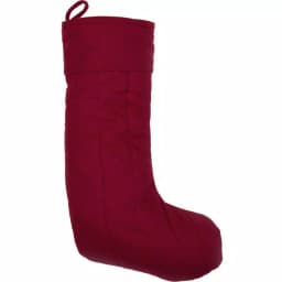 VHC Brands 20 in. Red Felt Christmas Stocking with Hand-Quilted Detail and Monogrammable Cuff thumbnail 1