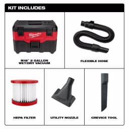 Milwaukee M18 18V Lithium-Ion 2 Gal. Cordless Wet/Dry Vacuum (Tool-Only) thumbnail 2