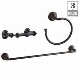 KOHLER Devonshire 3-Piece Bathroom Hardware Set - Towel Bar, Ring & Toilet Paper Holder - Oil-Rubbed Bronze thumbnail 6