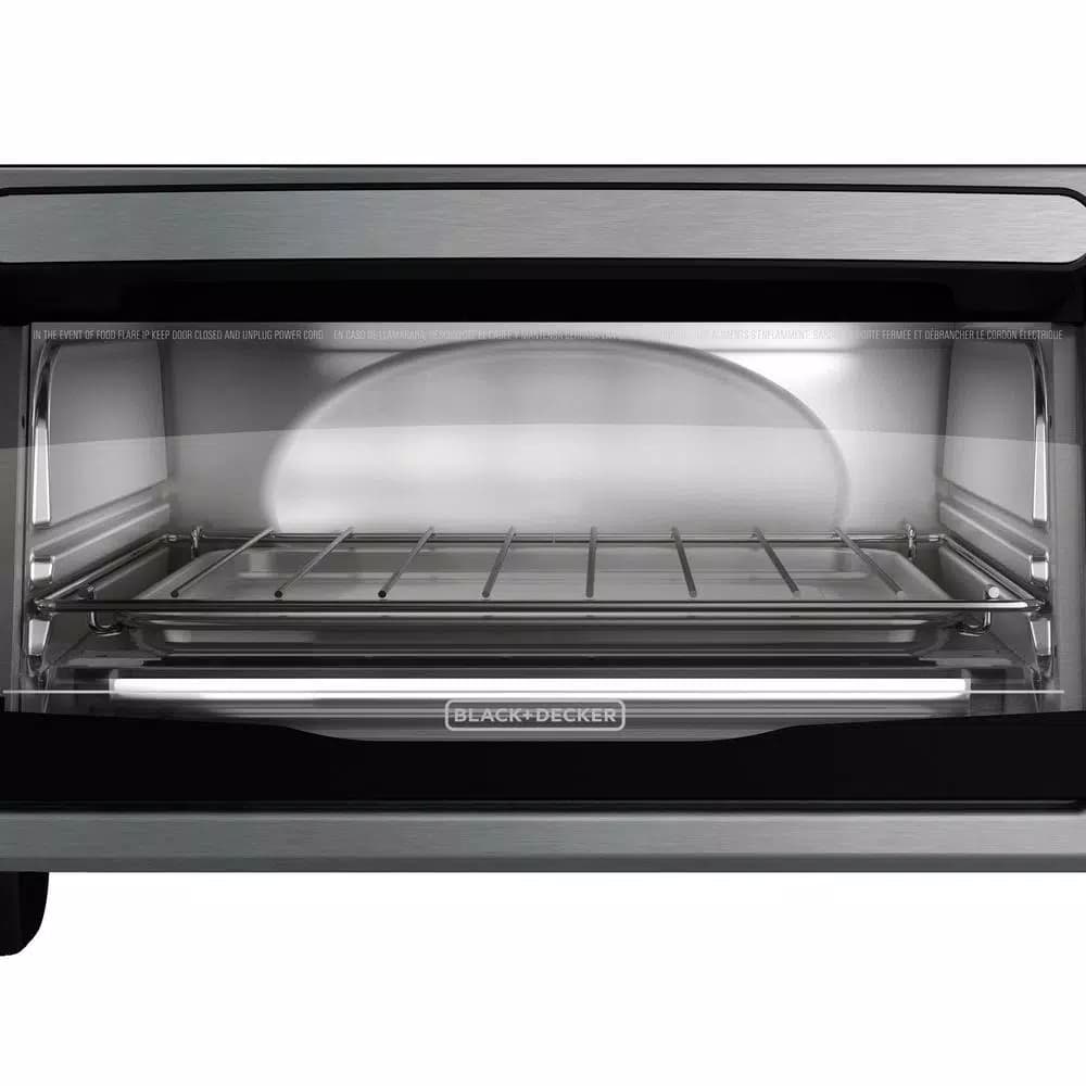 BLACK+DECKER 4-Slice Stainless Steel Toaster Oven with EvenToast Technology
