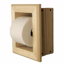 Unbranded Newton Recessed Toilet Paper Holder, Solid Pine Wood with Bevel Frame, Unfinished thumbnail 1