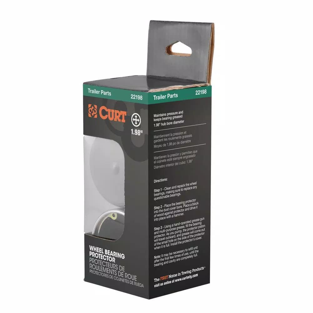 CURT 1.98" Bearing Protectors & Covers (2-Pack) - Chrome Wheel Bearing Dust Caps