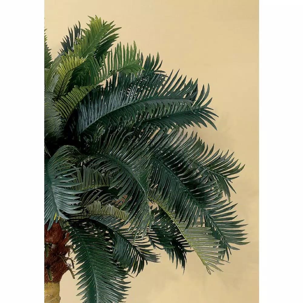 Nearly Natural 6 ft. Sago Palm Silk Tree with Wicker Basket