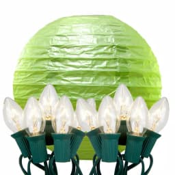 LUMABASE 10 in. 10-Light Green Paper Lantern String Lights, 30 ft. Cord thumbnail 1