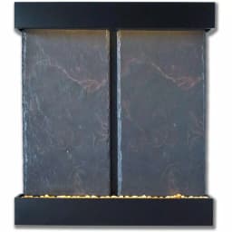 Water Wonders Nojoqui Falls Double Lightweight Slate Wall Fountain with Black Onyx Trim thumbnail 1