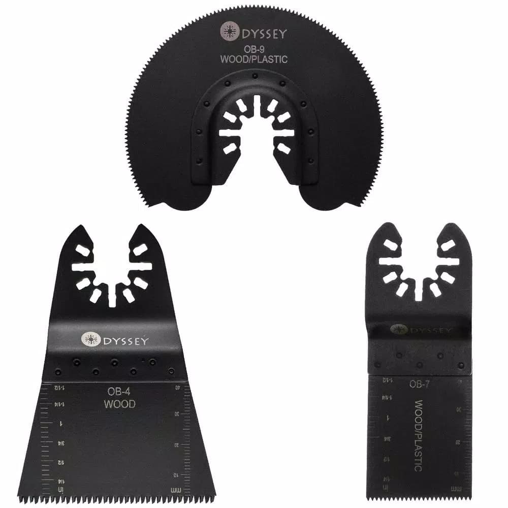 ODYSSEY 3-Piece Oscillating Multi-Tool Blade Combo Set for Wood, Plastic, and Soft Metal